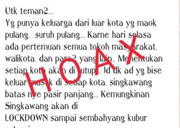 Hoax Singkawang Lockdown