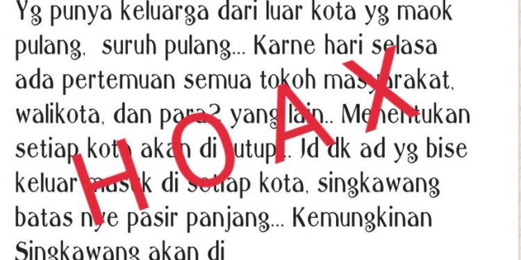 Hoax Singkawang Lockdown