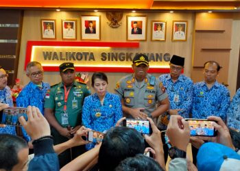Suasana Konfrensi Pers Walikota Singkawang dan Forkopimda