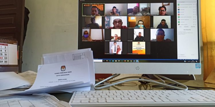 rapat daring KPU Singkawang