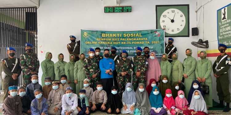 Peringati HUT POMAD Ke 75, Denpom Palangkaraya Anjangsana ke Panti Asuhan